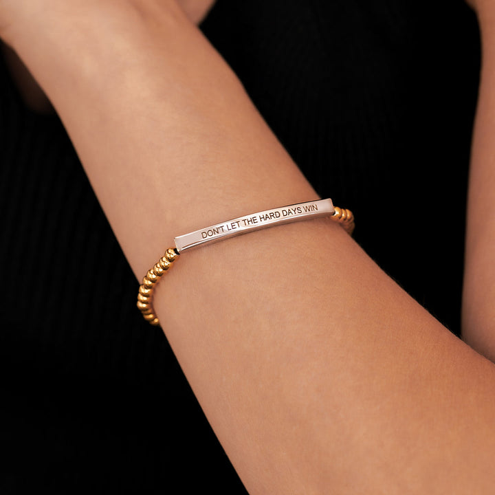 Bracciale ispiratore con perline "Non lasciare che i giorni difficili vincano"