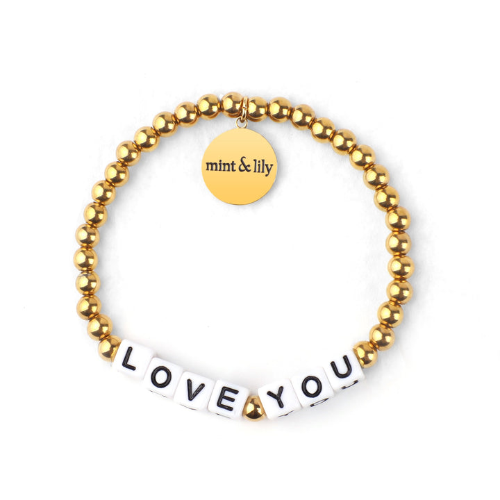 Pulseira de Amizade Personalizada à Prova de Água com Contas Douradas