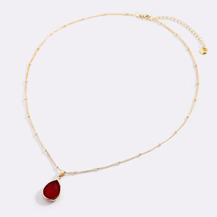 Birthstone Drop Pendant Necklace