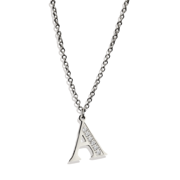 Collier Satellite Lettre avec Accent en Cristal