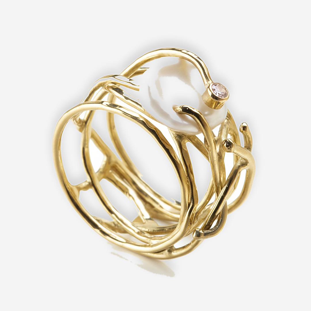 Samira Gold Pearl Ring