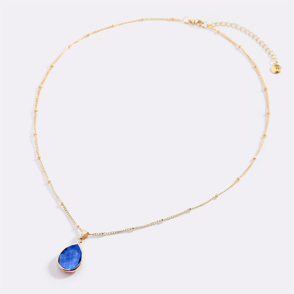 Birthstone Drop Pendant Necklace