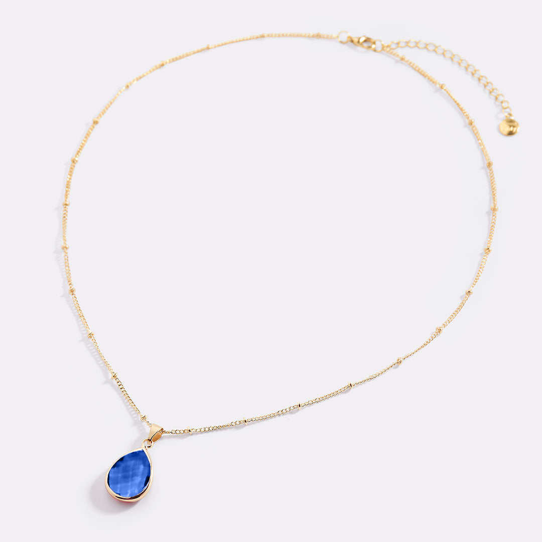 Birthstone Drop Pendant Necklace