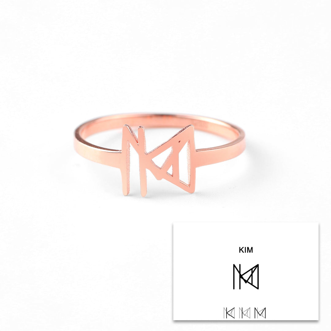 Bague à monogramme avec prénom
