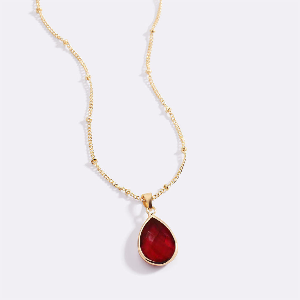Birthstone Drop Pendant Necklace
