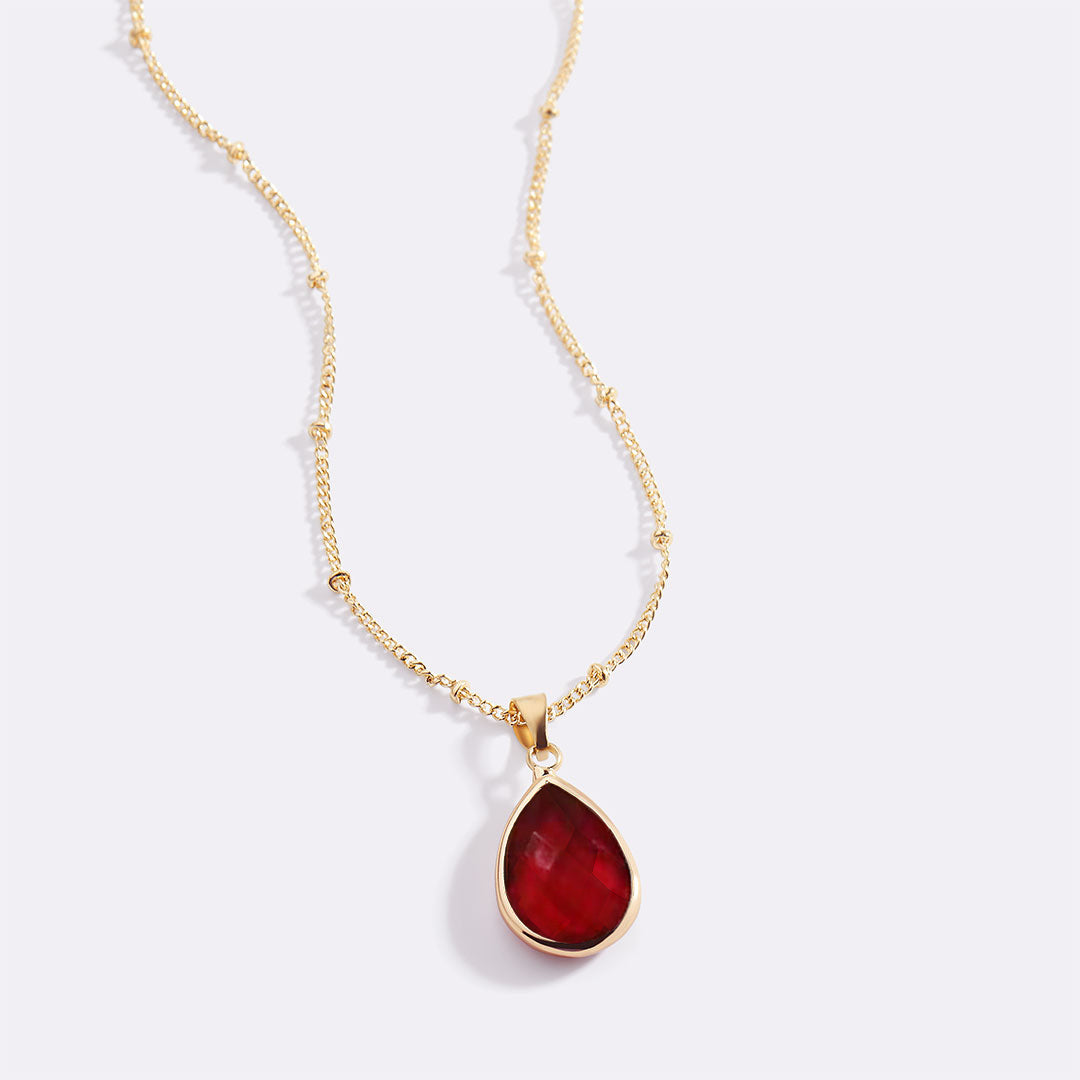Birthstone Drop Pendant Necklace
