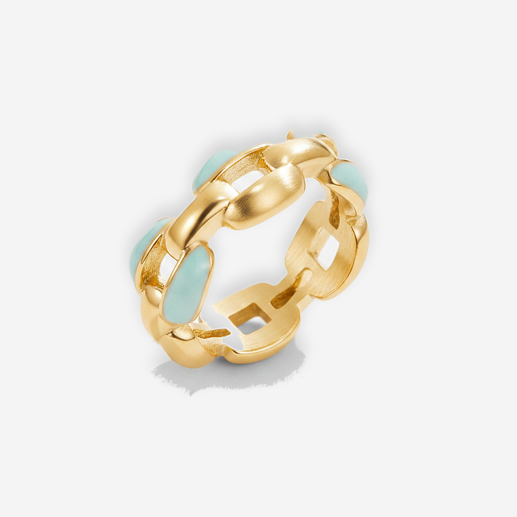 Reya Blue Chain Ring detail