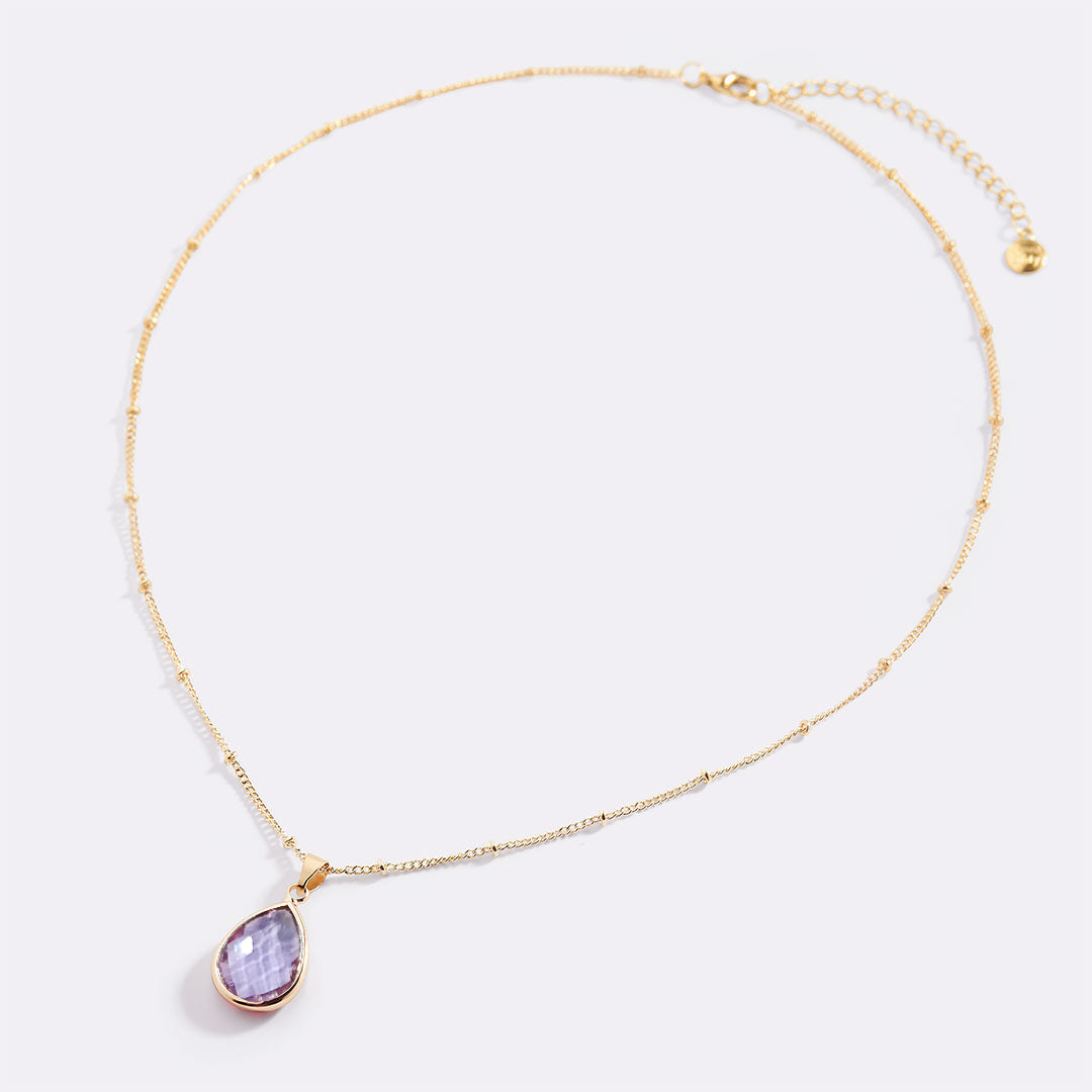 Birthstone Drop Pendant Necklace