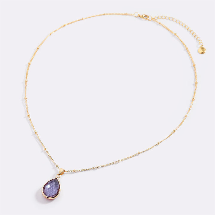 Birthstone Drop Pendant Necklace