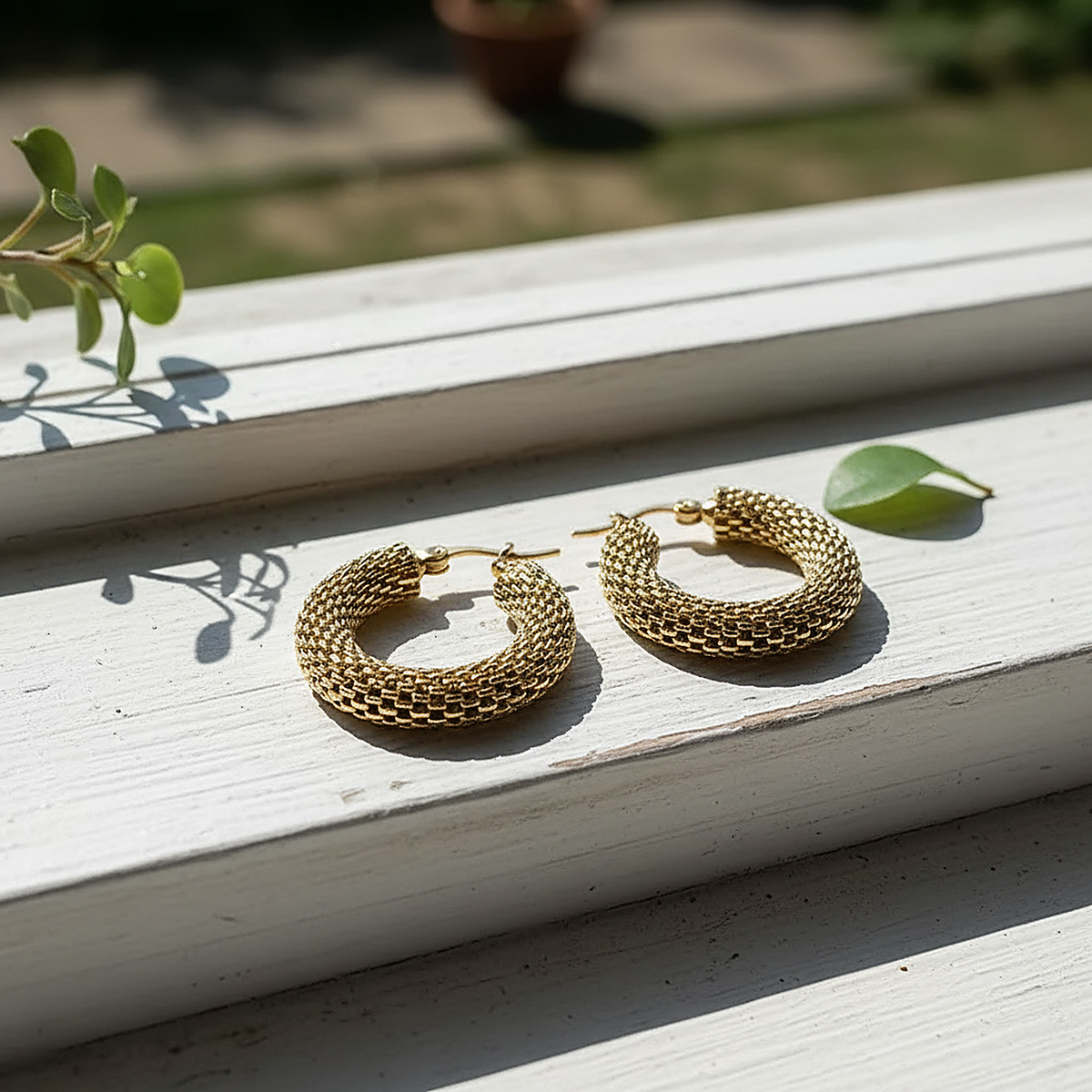 Boucles d’oreilles créoles dorées Genevieve