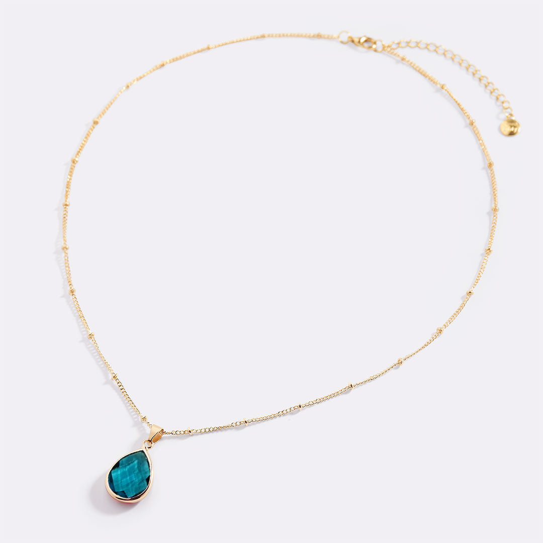 Birthstone Drop Pendant Necklace