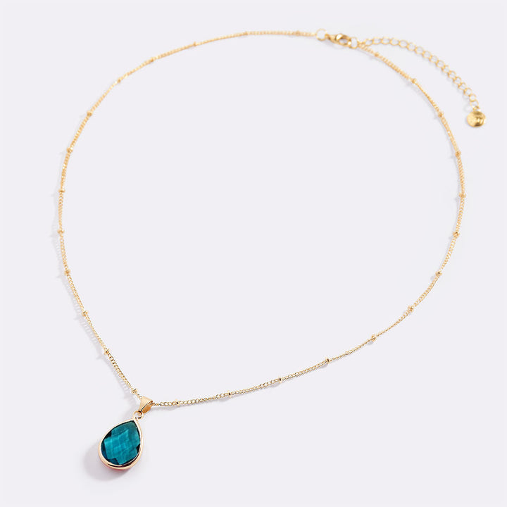 Birthstone Drop Pendant Necklace