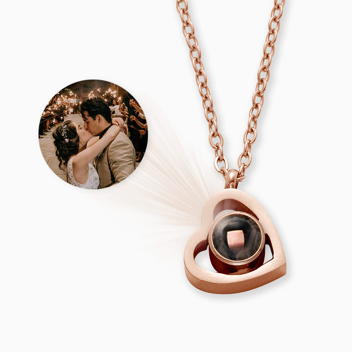 Collar con foto en forma de corazón personalizado