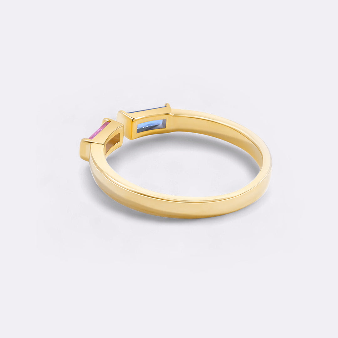 Adjustable Double Birthstone Ring