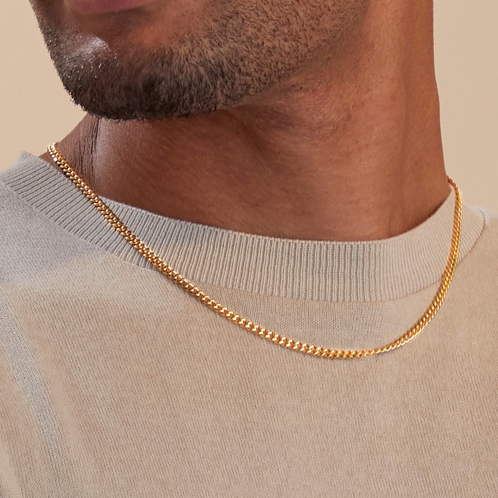 Collier chaîne cubaine 3 mm