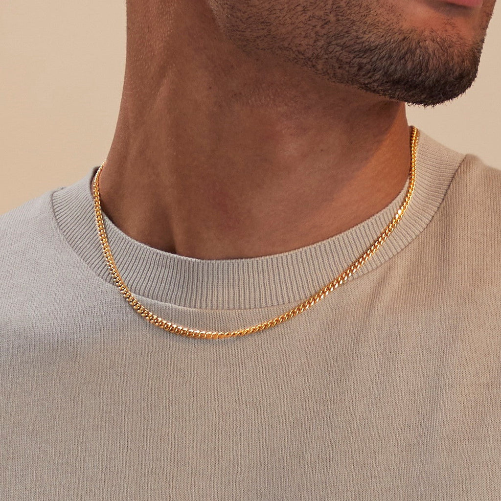 Collier chaîne cubaine 3 mm