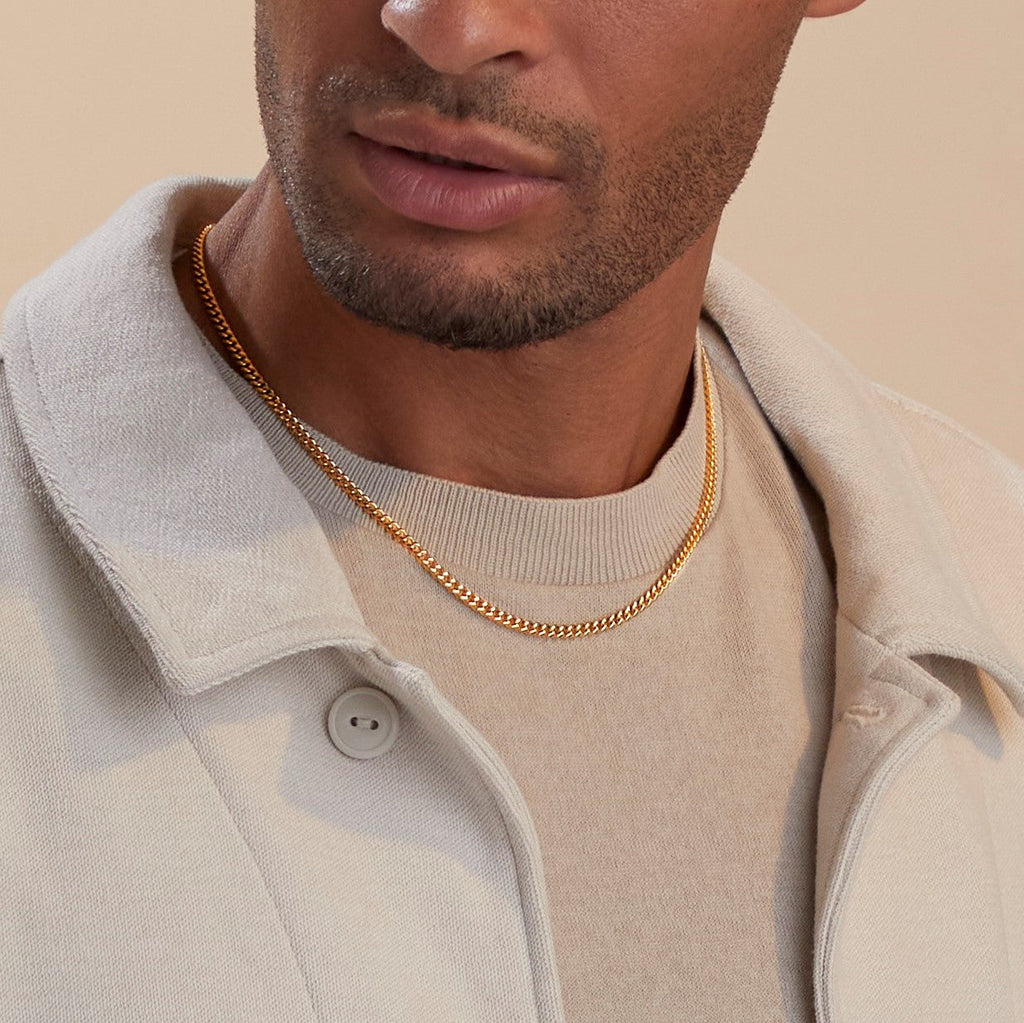 Collier chaîne cubaine 3 mm