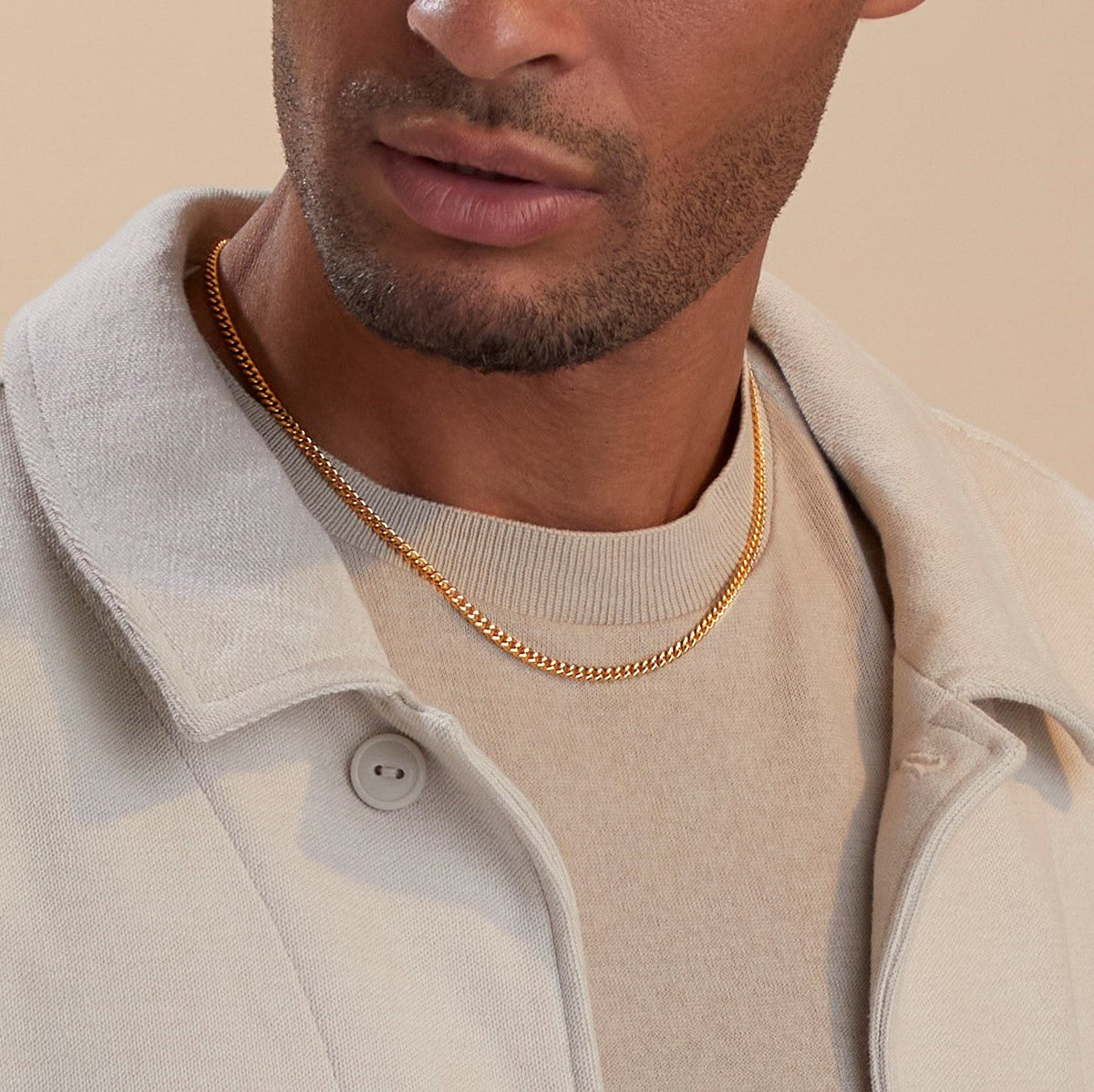 Collier chaîne cubaine 3 mm
