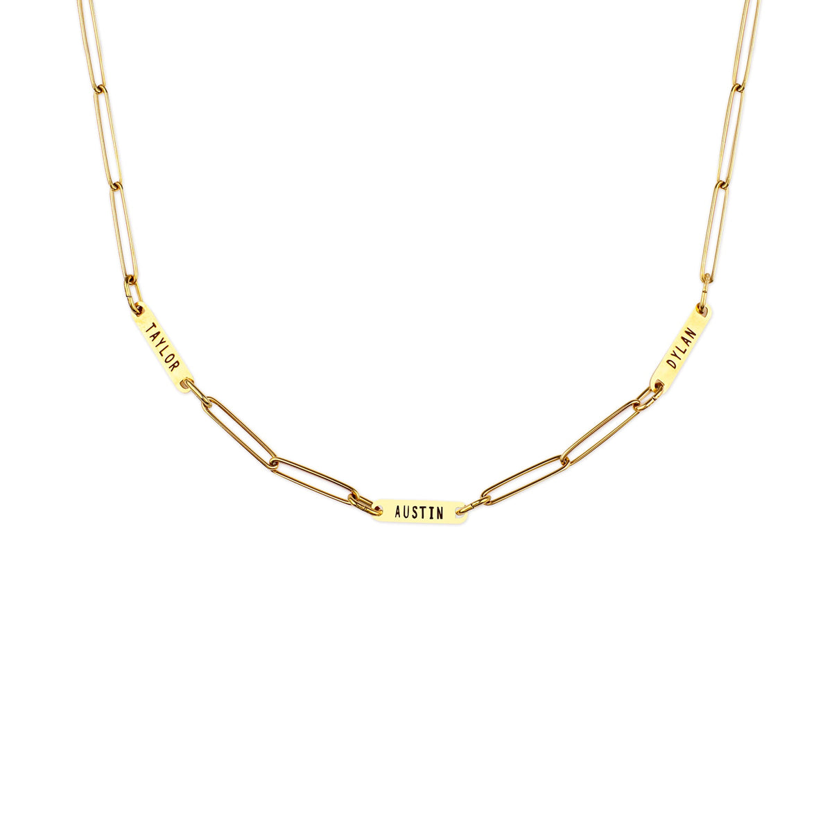 Collana con fermaglio e nomi personalizzati