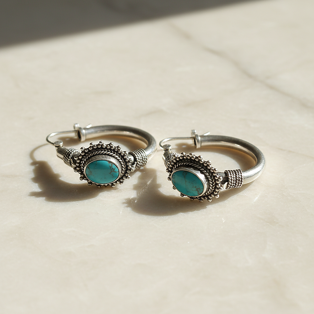 Boucles d’oreilles Calla turquoise