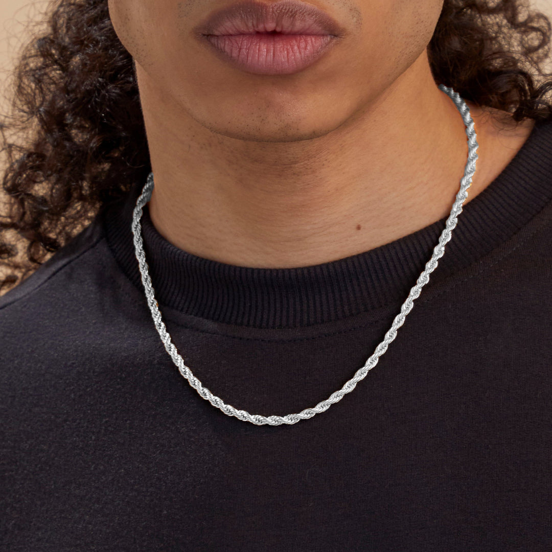 Collar de cadena de cuerda de 4 mm