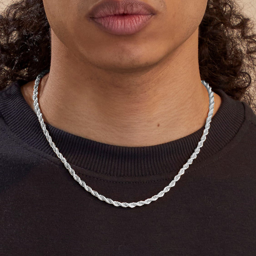 Collar de cadena de cuerda de 4 mm