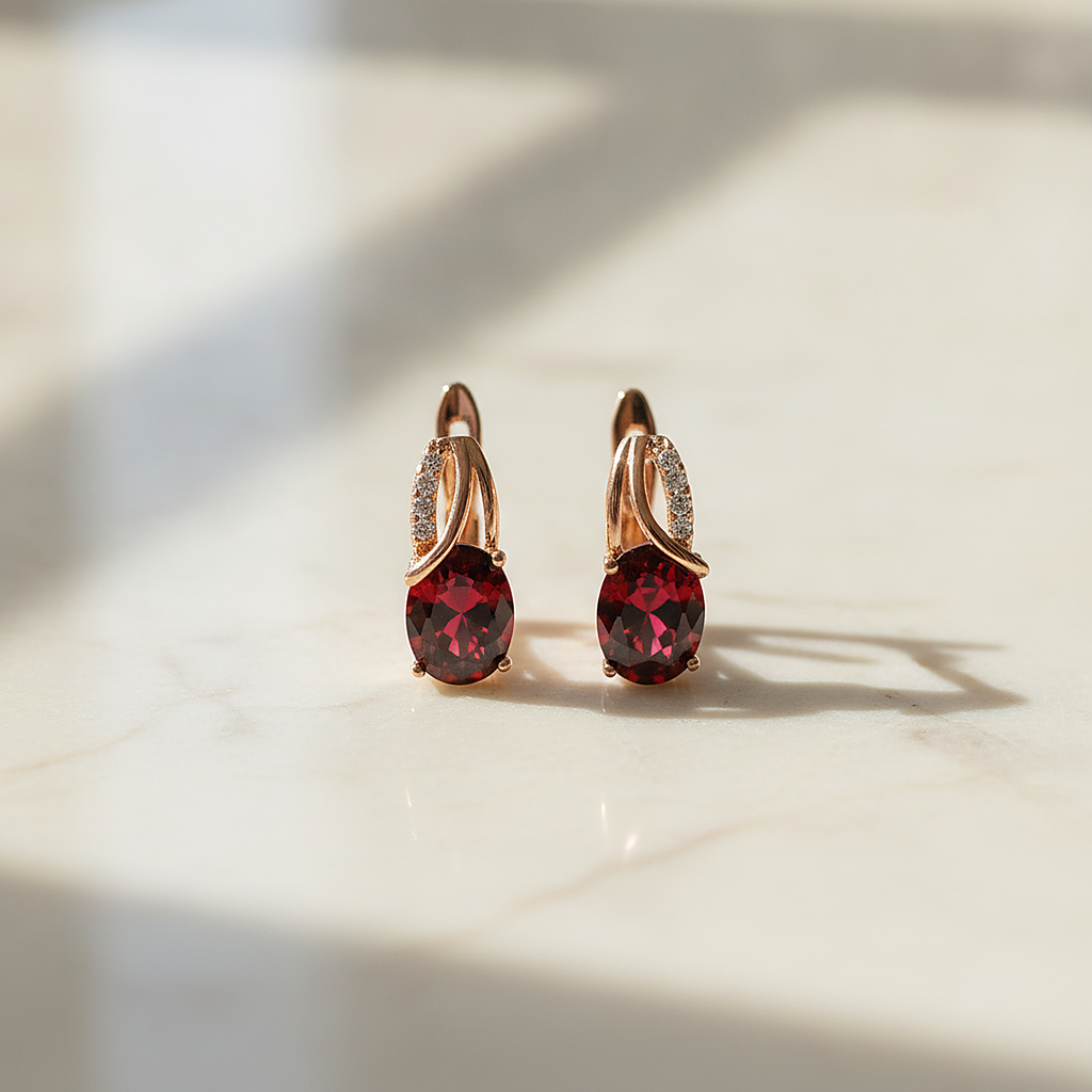 Pendientes Solveig de rubíes