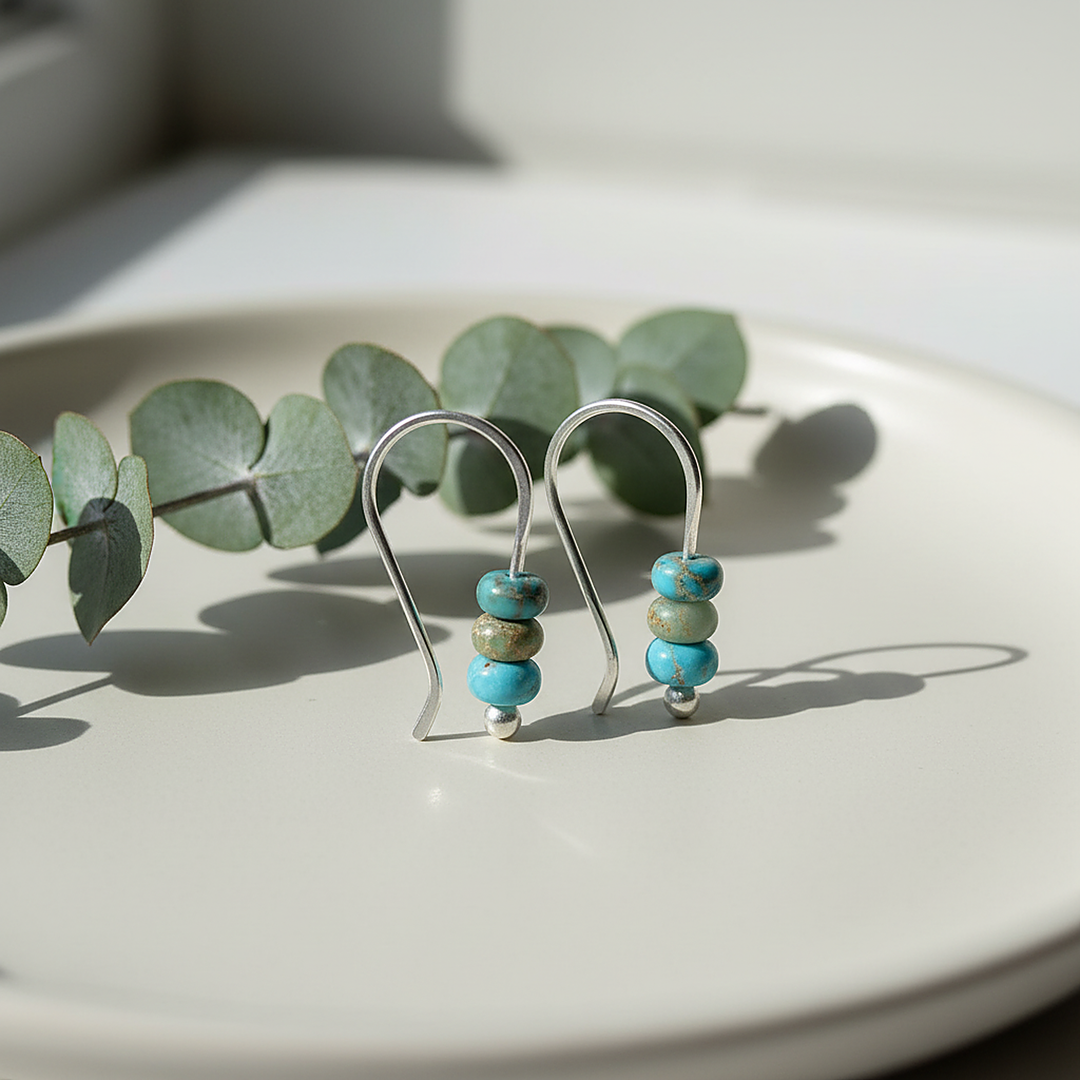 Yara turquoise oorbellen
