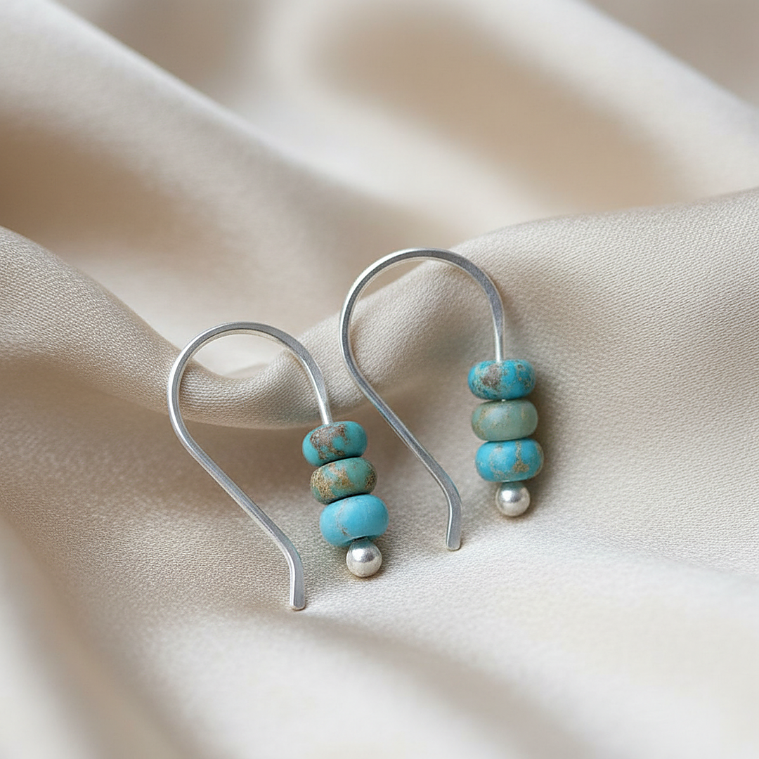 Yara turquoise oorbellen
