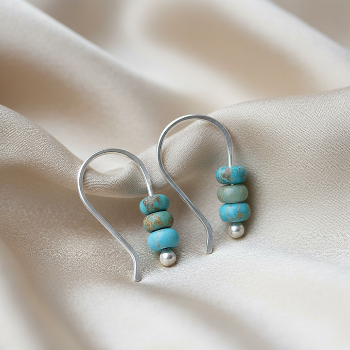 Yara turquoise oorbellen