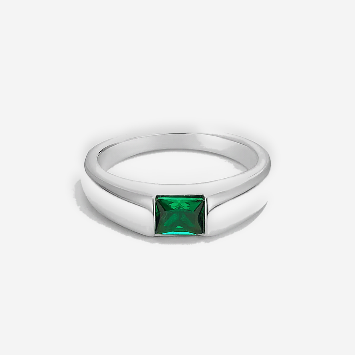 Ember Silver Emerald Ring