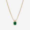 Emerald Cube Necklace