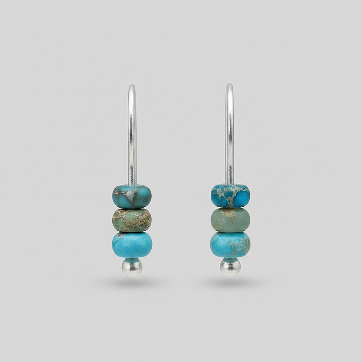 Yara turquoise oorbellen
