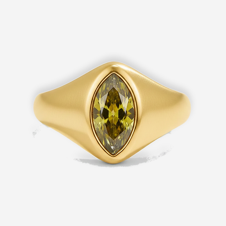 Aria Green Crystal Ring detail
