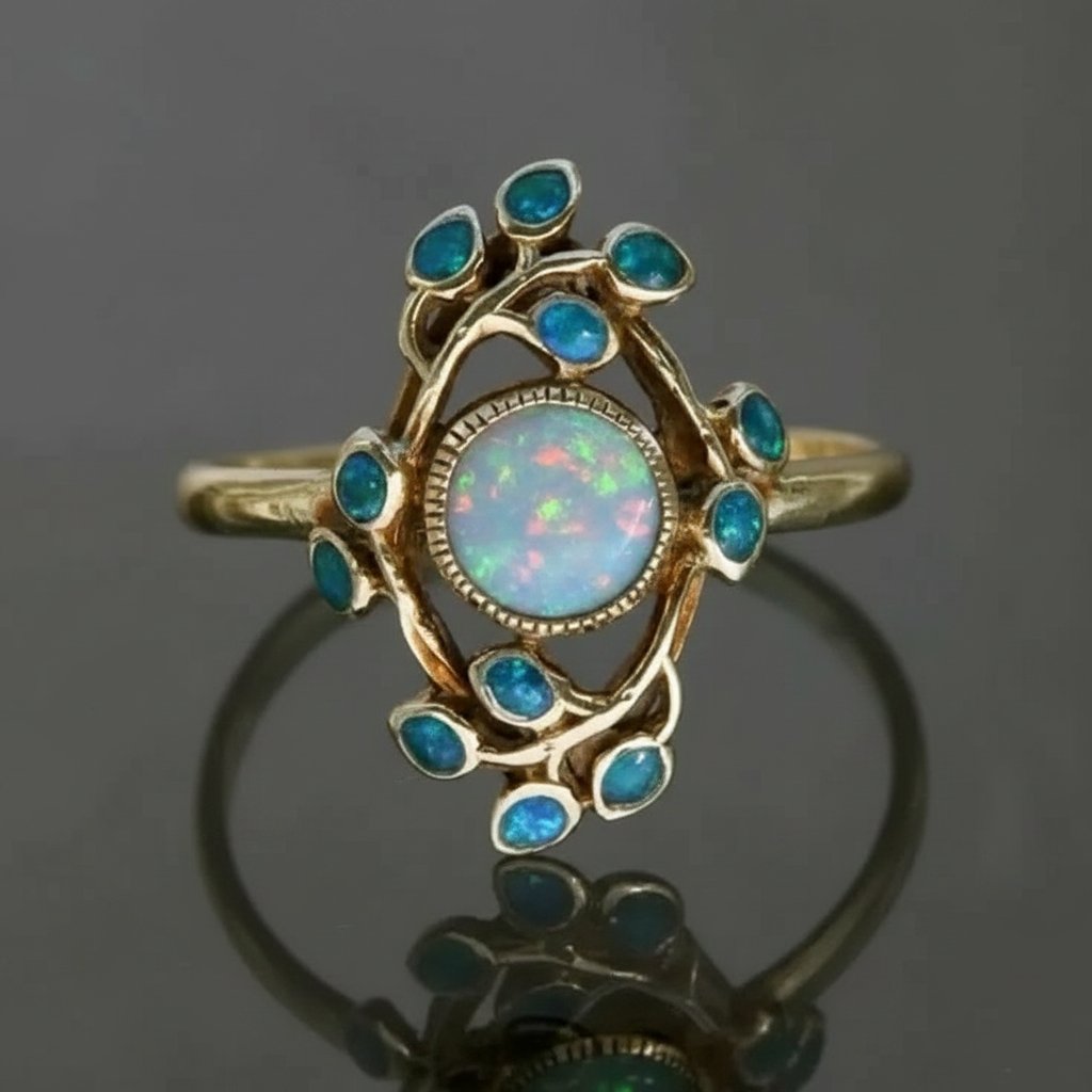 Kersenrode opalen ring