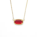 Oval Birthstone Pendant Necklace