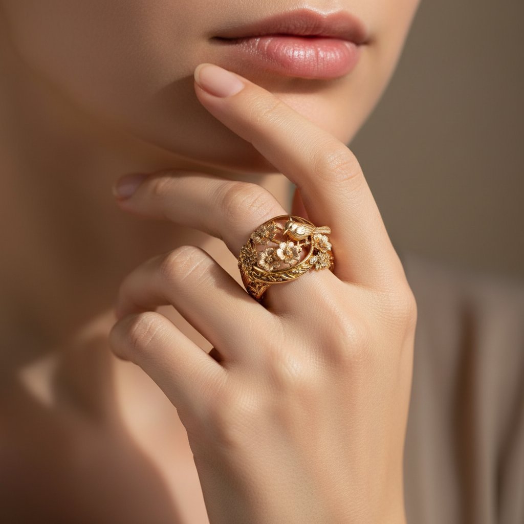 Bague dorée Ophira