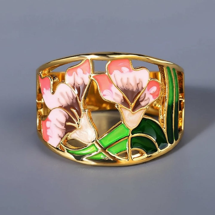 Anel Dourado Wisteria
