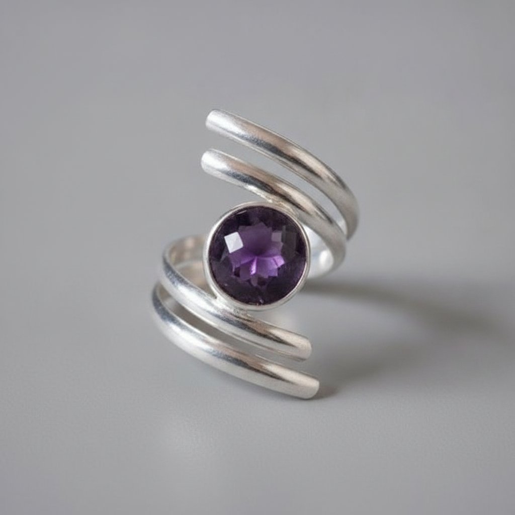 Anello in cristallo color ambra