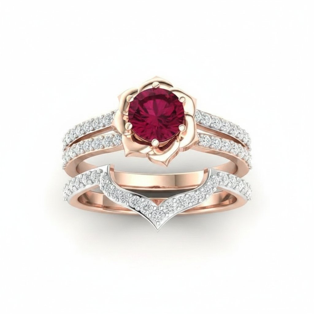 Een sieradenset met kristallen