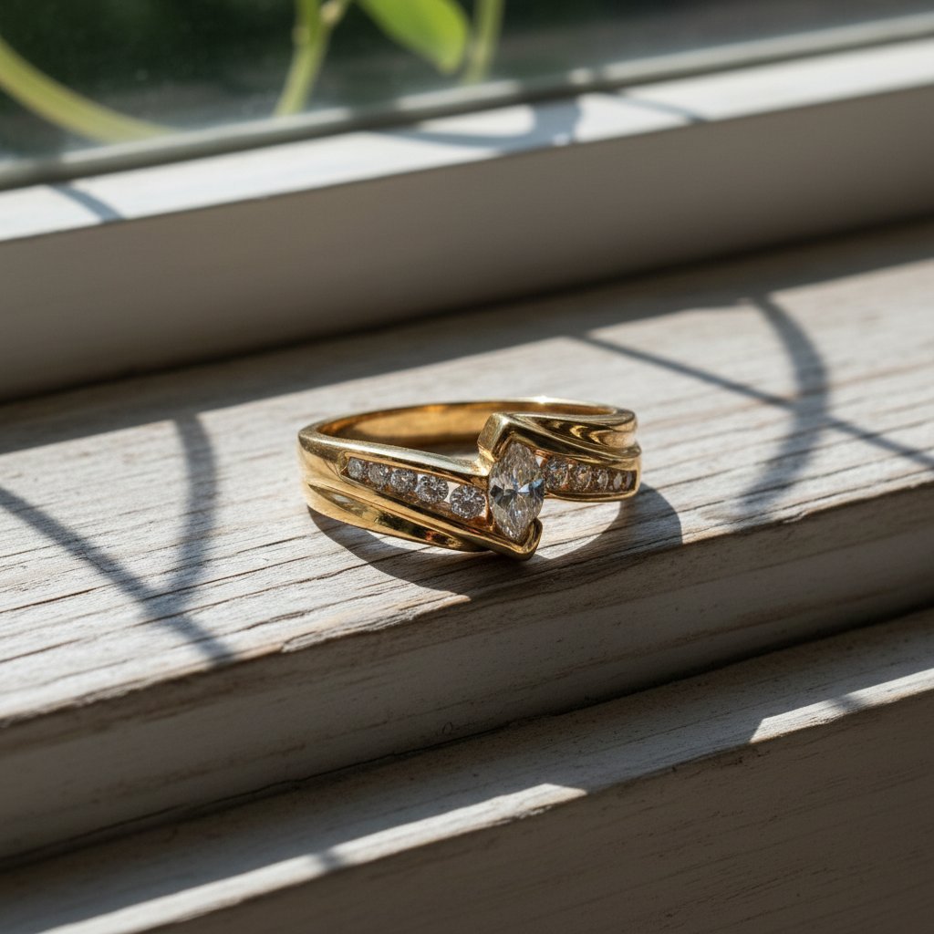 Bague dorée Wisteria