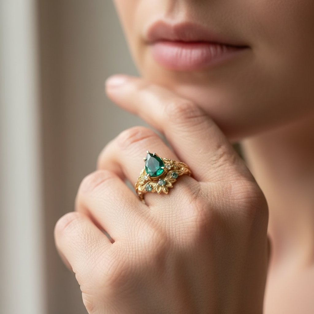 Anello Ottilie con smeraldo