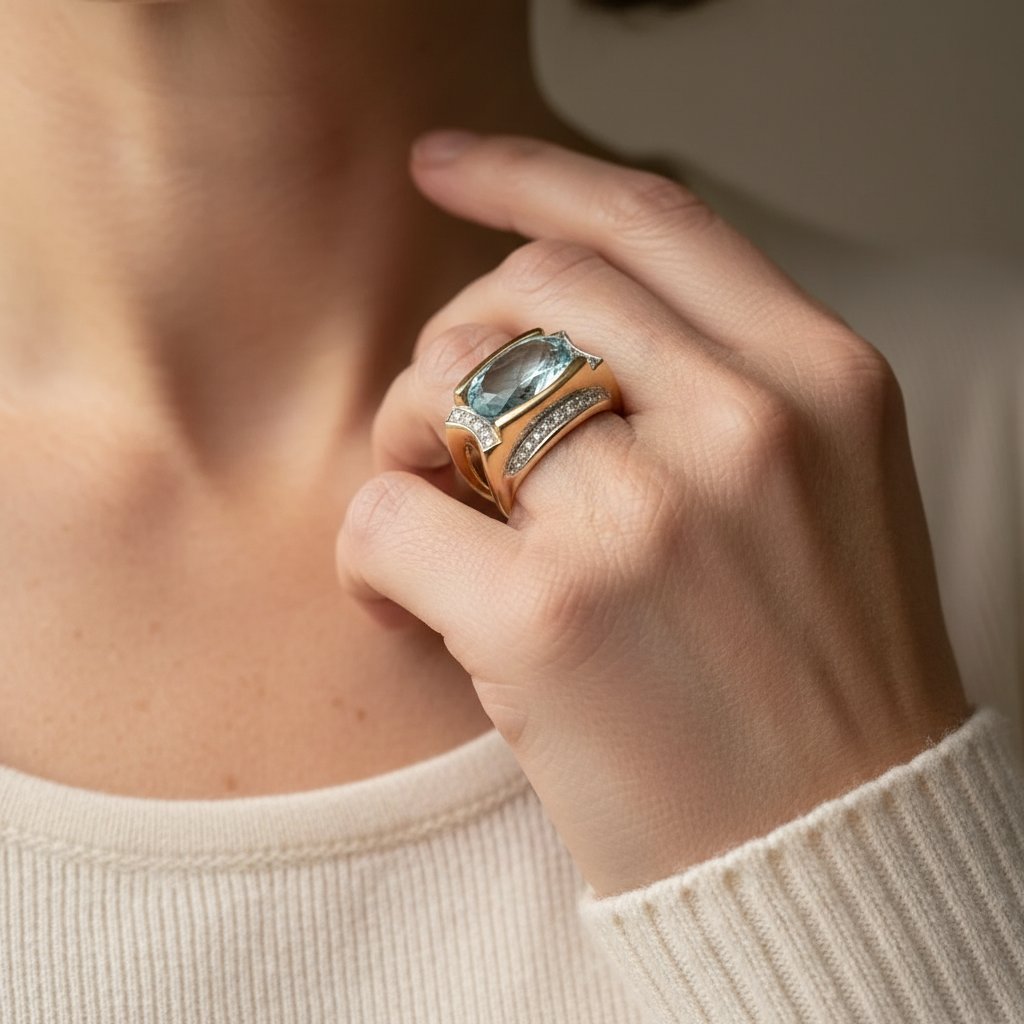 Bague Élodie en aigue-marine