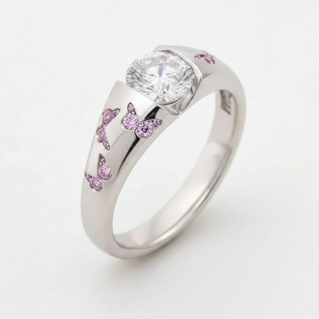 Um anel de diamantes