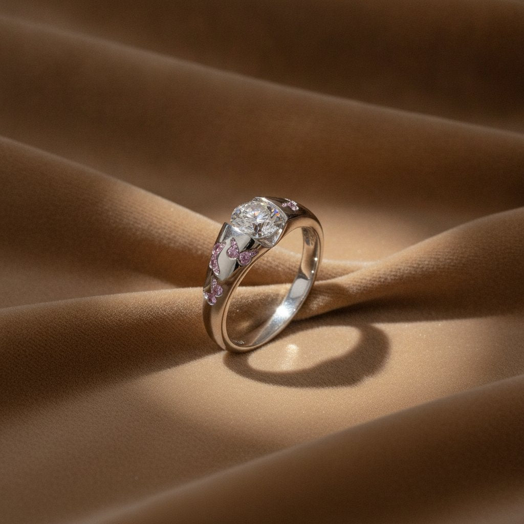 Un anello con diamanti
