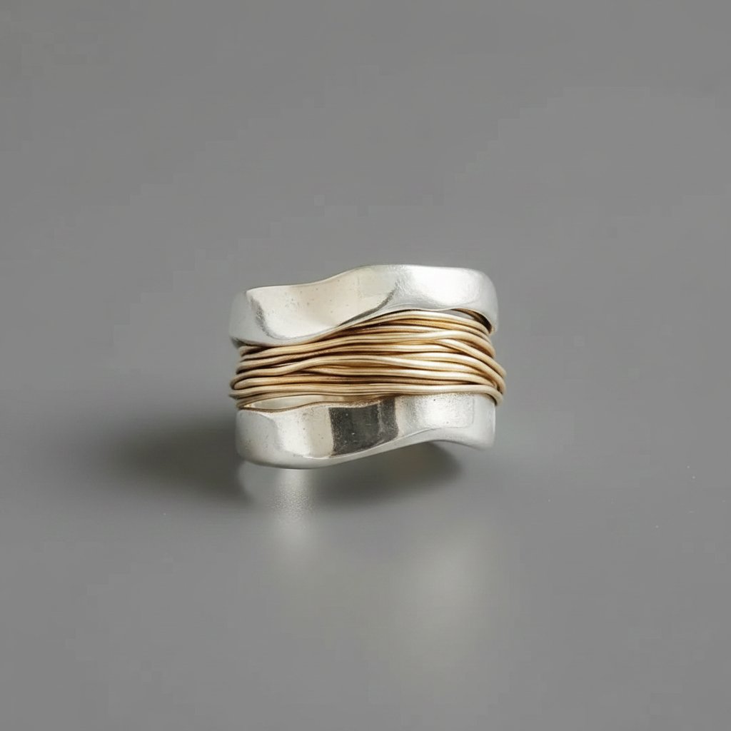 Bague Fleur dorée