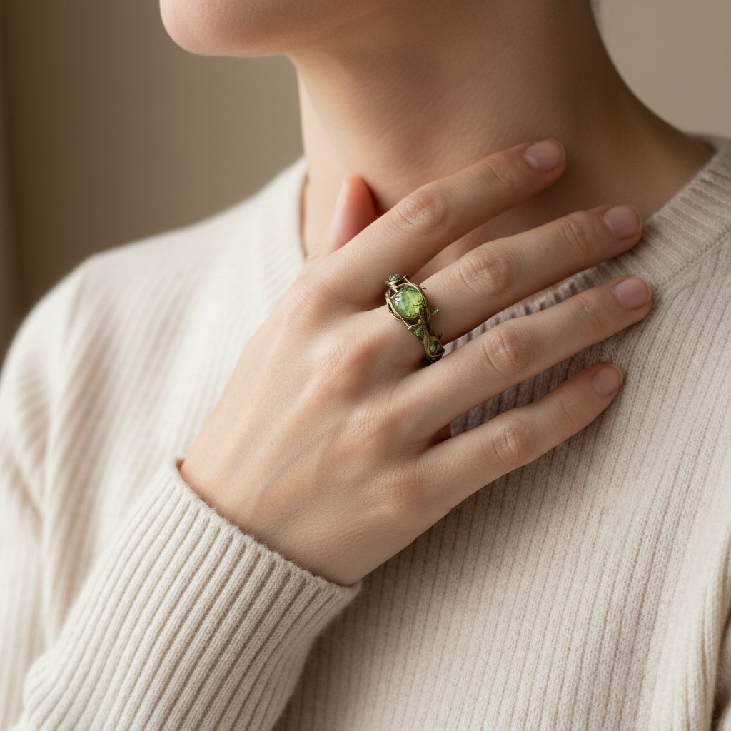 Anello Fleur con cristallo