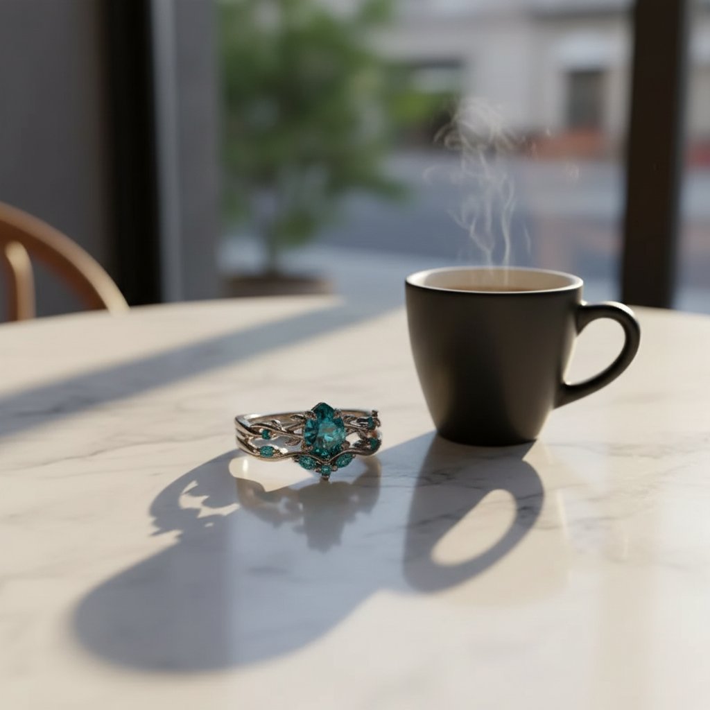 Mirabelle-ring met smaragd