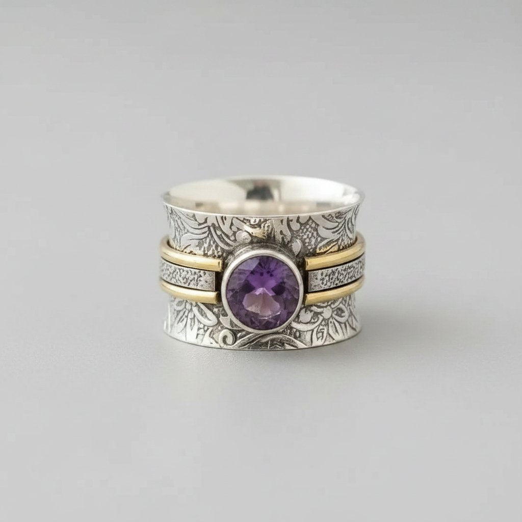 Bague Fleur en améthyste