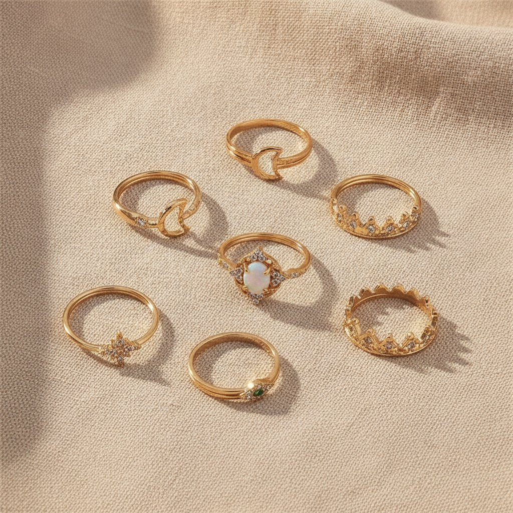 Conjunto de joias douradas Adeline